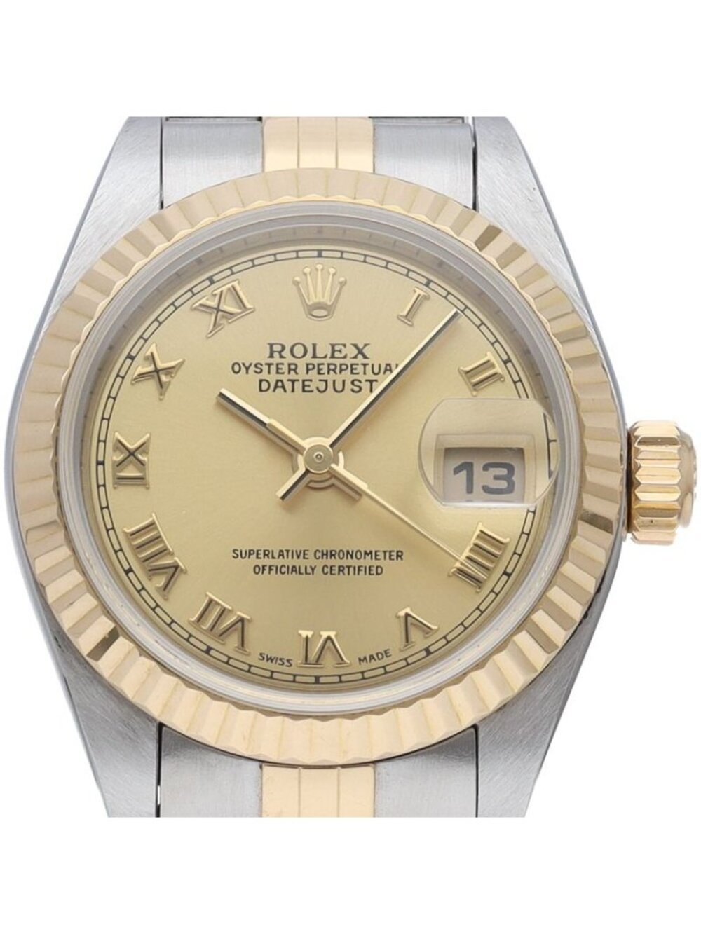 Rolex Datejust Watch 18K Yellow Gold SS Champagne Color 20